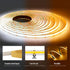 Yeqeeshine 16.4ft 12V 2700K- 6500K COB LED Strip Lights, DC Tunable White COB LED Strip Light Work with Alexa Google