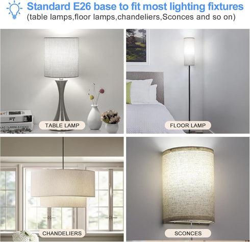 aooshine Q50 Dimmable LED Light Bulbs, 6W 5000K Warm White, E26 Base, 120 Volts