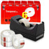 Transparent Tape, Clear Tape, 6 Rolls Tape Refills, 3/4 inch x 1000 inch for Dispenser + Desk Tape Dispenser