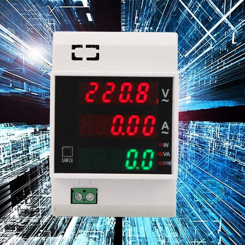 YWBL-WH Power Meter Digital Energy Meter, LED Active Multi-Functional for Measuring AC Voltage and Current