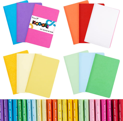 Koogel 24 Pack Mini Blank Notebooks, 12 Colors Small Pocket Notepads, 48 Pages for School Supplies