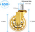 Office Chair Wheels Replacement,(Set of 5) 3'' Caster Wheels Smooth Rolling Heavy Duty Casters Safe for All Floors Including Hardwood - Universal Stem 7/16 Inch, Gold