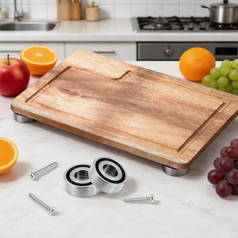 Cluksik 4 Screws,0.39" W*1.18" (30 10mm) Pcs Cutting Board Metal Feet with H Board Feet Legs with Silicone Rubber