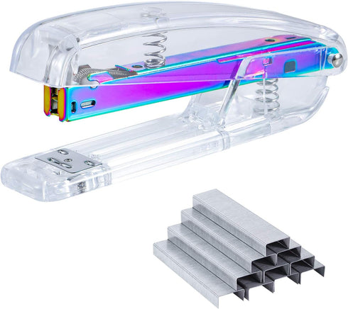 Dream Color Acrylic Stapler Set, Desk Stapler, Office & Home Stapler, Free 1000pcs 26/6 Staples—Laser