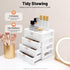 YUASDUU 4-Tier Desk Organizer with Drawers, Assemble Desktop File Organizer Desk Drawer Organizer Plastic Stationary
