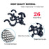 Yoliko 26 4 3/16",1/4",5/16",3/8" Pcs Sizes Wingnuts, Quality Carbon Steel Wing Nuts Black Zinc Plated Fasteners Parts