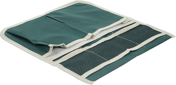 Garden Kneeler Seat Bag with Tool Pouch, Green Striped Multifunctional Storage Organizer