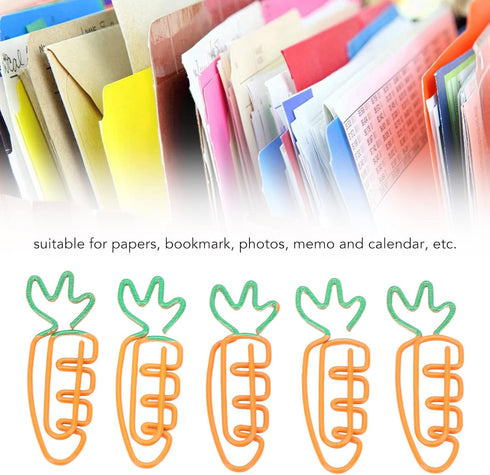 Paper Clip, 100 Pcs Metal Carrot Shaped Paperclips, Office Supply Accessories