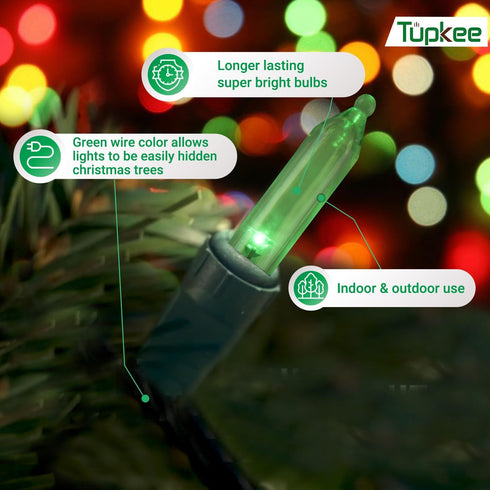 16 100 Bulbs 24.75 Christmas LED Random Twinkle Lights - of Twinkle - LED Red, Green, and Cool White Christmas Tree