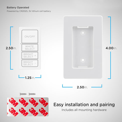 Dimmable, 81795 Enbrighten One-Touch Sync Remote Control, Add-on Light Switch for Under Cabinet Lights, Wireless