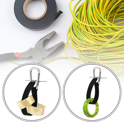 3 Pieces Tape Thong for Tool Belts, Electrical Tape Holder Strap, Black Polyester Electrical Contractor Tool Belt