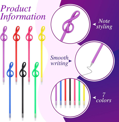 Lincia 100 Pcs Music Ballpoint Pens, Novelty Musical Note Gifts, Decorative Party Favors for Piano Teachers, Mixed