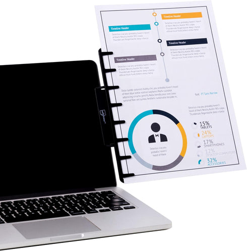 Note Tower Monitor Document Paper Holder, Portable Copy Holder for Desk, Reduces Eye & Neck Strain