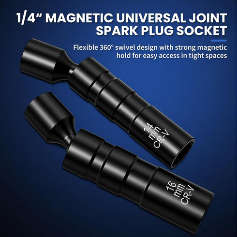 38PCS Set,CR-V Set Impact Ready Magnetic Nut Driver Steel SAE&Metric Nut Drivers with Spark Plug Sockets,Socket