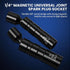 38PCS Set,CR-V Set Impact Ready Magnetic Nut Driver Steel SAE&Metric Nut Drivers with Spark Plug Sockets,Socket