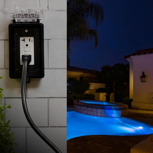 Amazon Basics Weather-Resistant GFCI Receptacle with LED Indicator, 20 Amp, White