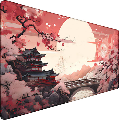 Jovlio Japanese Large Gaming Mouse Pad with Stitched Edges, 31.5" x 15.7" Large