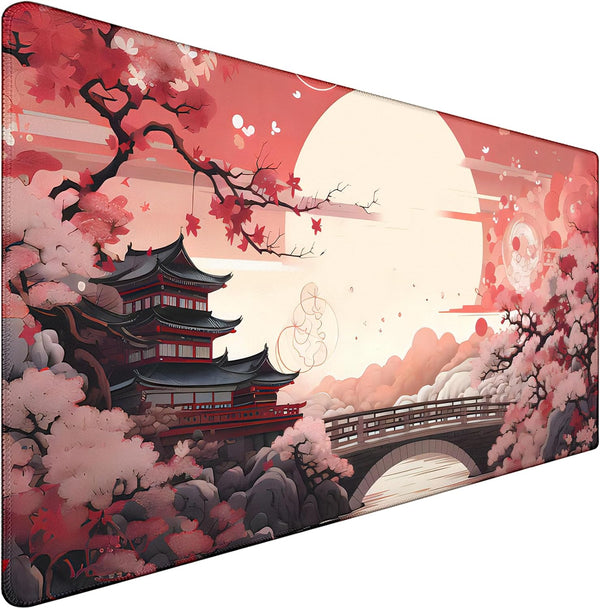 Jovlio Japanese Large Gaming Mouse Pad with Stitched Edges, 31.5" x 15.7" Large
