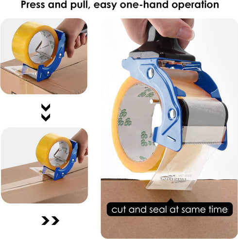 Fast Reload 2 Inch Tape Gun Dispenser Packing Sealing Cutter - Blue