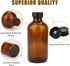8oz Amber Glass Bottles, 20 Pack with Black Lids, 20 Labels, Funnels, Droppers, and Brush