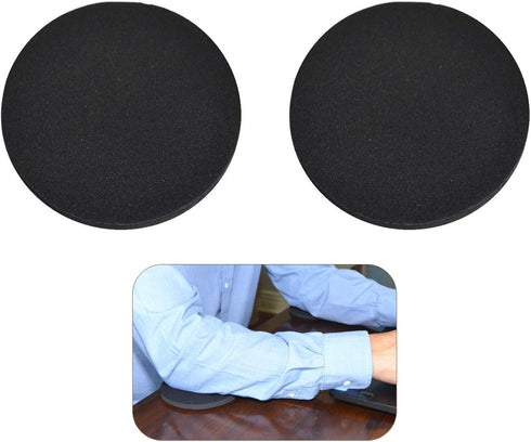 Elbow, Arm & Wrist Rest Cushioning Pads for Pressure Point Relief on Gaming & Work Surfaces, 2-Pack, Pitch Black
