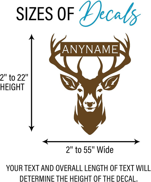 Custom Deer Hunter Name Wall Decal Personalized Hunting Wildlife Transparent DTF Vinyl Removable Nursery Wall Decals