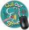 Round Mousepad, New York Cool Dinosaur Boy Cartoon Holding Skateboard Mouse Pads, Non-Slip Rubber Base, 7.87 inches