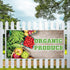 Sign Destination 12inx30in, 4 Grommets, Set 2 Vinyl Banner Sign Organic Produce Restaurant Cafe Bar Marketing