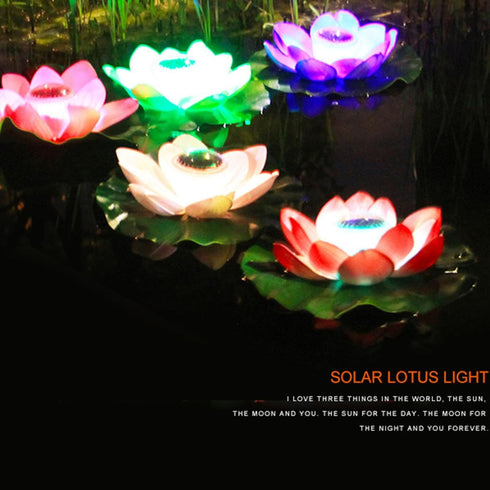 Lotus Solar Outdoor Lights Water Floating Solar Garden Lights Energy-Saving Decorative Light for Yard Decor Landscape