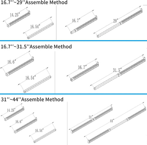 16 3/4" 44" Adjustable Window Security Bar, Child Safety Patio Sliding Door Lock, Sturdy Steel, Extends from