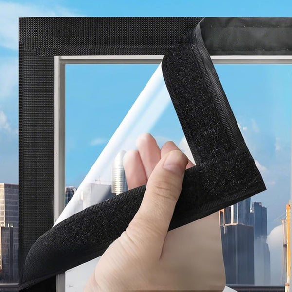 VOLLENC Window Insulation Kit with Magic Tape Window Insulation 160x190cm Black Insulating Film