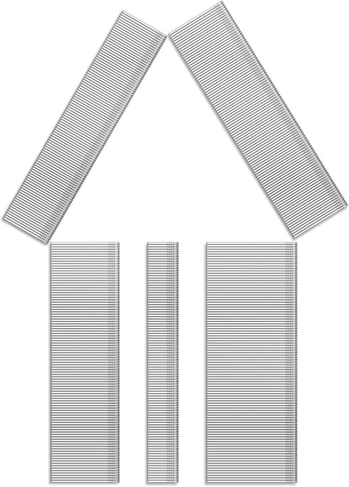 Toicann 18 GA Universal Nail Gun Nails (2", 1-1/2", 1-1/4", 1", 5/8") Galvanized Brad Nails for Pneumatic, Electric