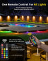 50ft,15 Lighting,IP67 Solar Fence Lights with Remote Control Multi Colors Solar Powered Outdoor Step Waterproof Led