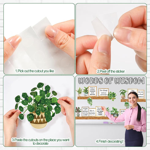 Set Set Qilery Bookshelf Bulletin Board Plant Motivational Classroom Decor Reading Library Bulletin Board Inspirational