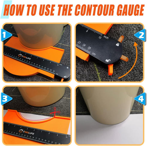 Gadgets(10Inch) TOOLIFE Contour Gauge,Christmas Gifts for Men Dad Husband,Woodworking Tools for Flooring Carpentry