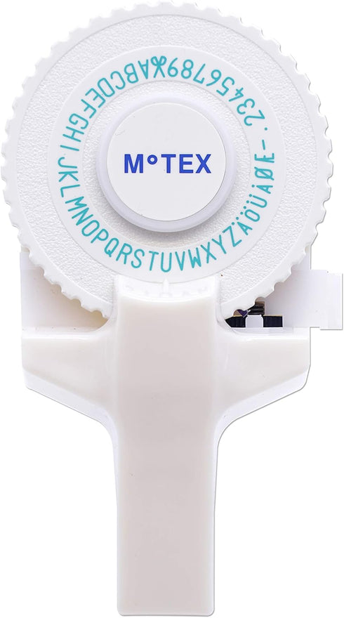 Motex Embossing Label Maker, Old School Labeling Tool for Manual Label Embossing - E-101 (1 Wheel, White)