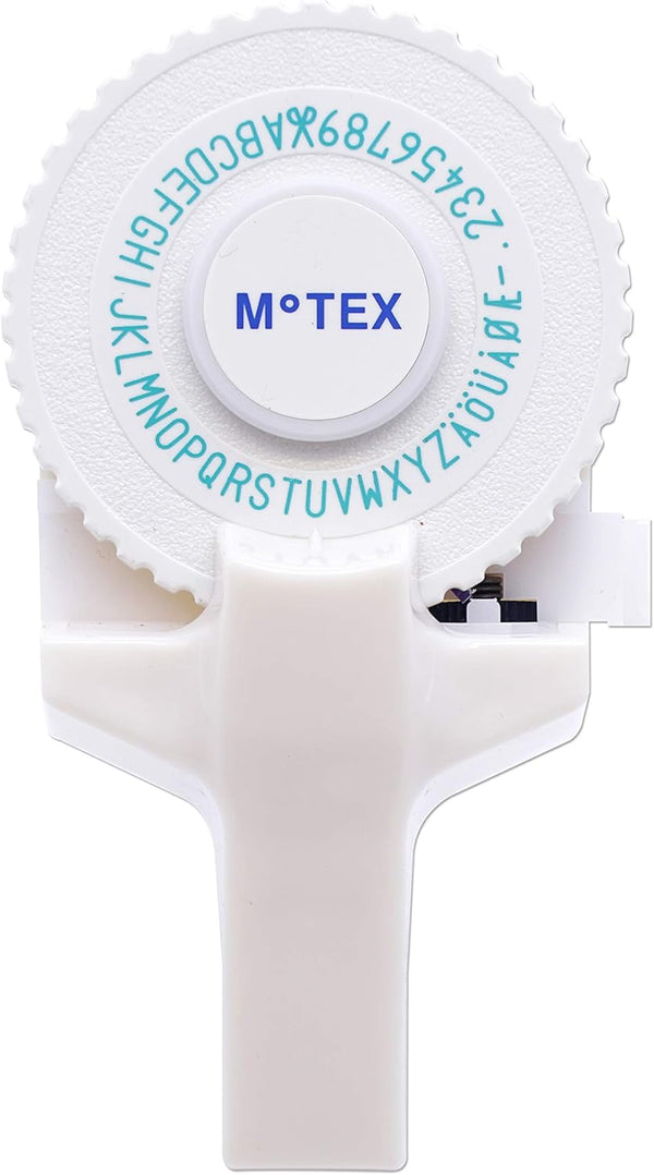 Motex Embossing Label Maker, Old School Labeling Tool for Manual Label Embossing - E-101 (1 Wheel, White)