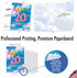 The Best Card Company 20th Milestone Anniversary Card - Envelope for Men, Women, and Couple (Not Actual Balloons)