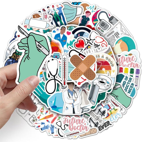 FUNWING Medical Nursing Stickers| Doctor Nurse Waterproof Vinyl Decals for Water Bottles Laptop Luggage Cup Computer