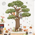 decalmile Woodland Animals Large Tree Wall Stickers Forest Animal Fox Rabbit Hedgehog Wall Decals Kids Room Baby