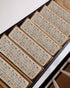 BOHOOSKYLAR 4 8"x30" Marine Life Stair Treads Retro Sea Star Jellyfish Lobster Linen Texture Indoor Non Slip Peel
