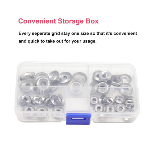 cSeao 110pcs Stainless Steel Finishing Cup Countersunk Washers Assortment Kit - 6#/8#/10#/12#