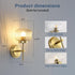 Set (2 Pack) Gold Wall Sconces of Two Upward or Downward Hardwired Wall Light Fixtures with Globe Glass Modern Wall