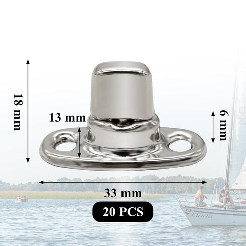20 Sets Marine Grade Twist Lock Fasteners, Twist Lock Common Sense Fastener, Stainless Steel Plated Rotating Button Fasteners, for Boats, Sailboats, RVs, Dinghies and Caravans