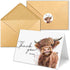 50 Pack Highland Cow Thank You Cards with Envelopes, 4x6 In Farm