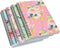Yansanido Spiral Notebook, 4 Pcs A5 Thick Flower Design, Hardcover, 8mm Ruled, 80 Sheets - 160 Pages for Study