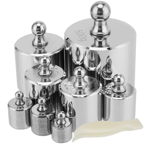 8 PCS Calibration Weights 1000g, Gram Scale Weight Set with 10g, 20g, 50g, 100g, 200g, 500g, and Tweezer