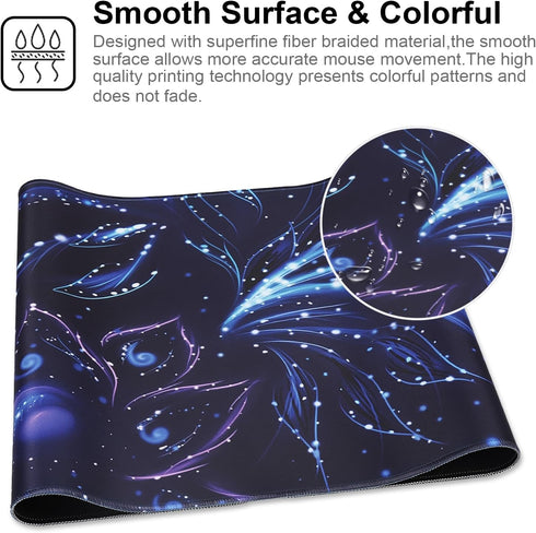 XXL Gaming Mouse Pad 35.4x15.7, Professional Large Mouse Pad & Computer Game Mouse Mat - 90x40 Flowershape
