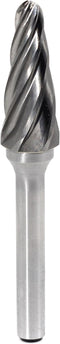 Carbide Burr SL-4NF Aluminum Cut Carbide Cutter Burrs File (1/2 Inch Head Dia X 1-1/8 Inch Cutter Length) 1/4" Shank