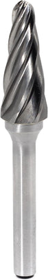 Carbide Burr SL-4NF Aluminum Cut Carbide Cutter Burrs File (1/2 Inch Head Dia X 1-1/8 Inch Cutter Length) 1/4" Shank